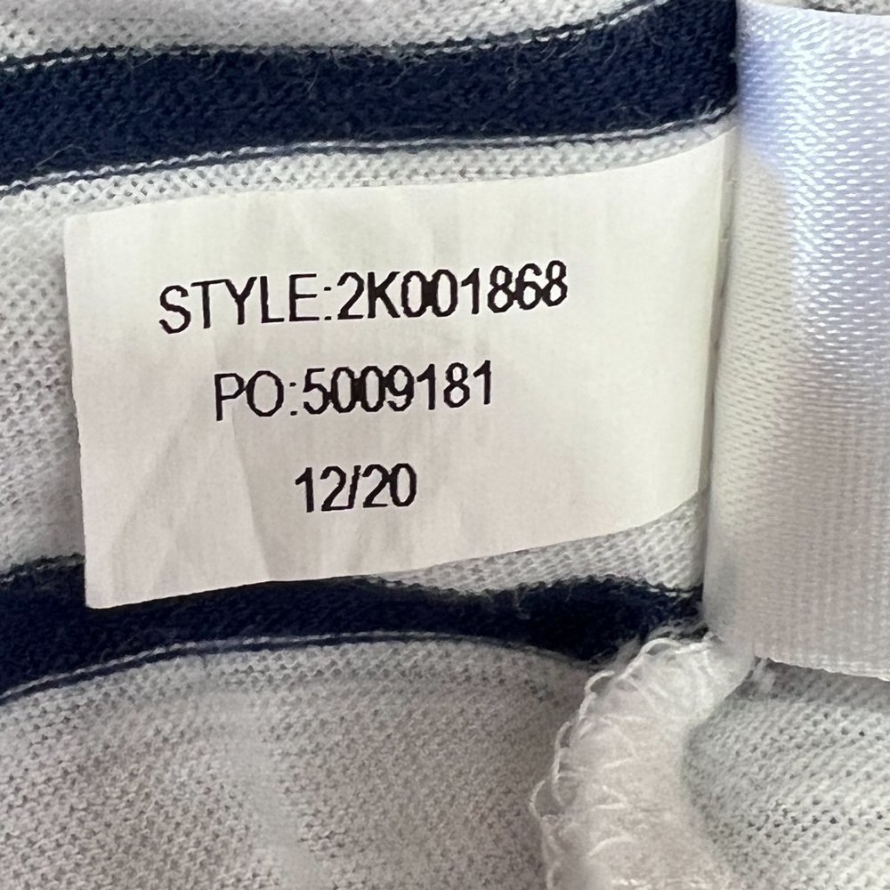 Vineyard Vines Surftee White & Navy Blue Stripes Orange Trim Top T-Shirt… - Picture 7 of 7